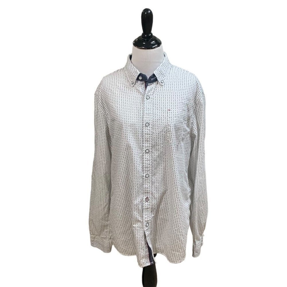 MBX Denim Wear Men's Button Down Shirt L Large Slim Fit Long Sleeve Paisley